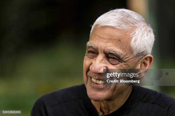 Vinod Khosla, co-founder and owner of Khosla Ventures LLC, during an interview on an episode of Bloomberg Wealth with David Rubenstein in Menlo Park,...