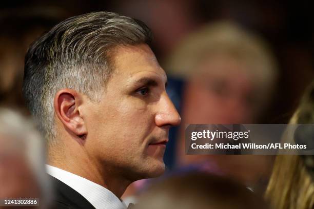 Matthew Pavlich is seen during the 2022 Australian Football Hall of Fame Dinner at Crown Palladium on June 14, 2022 in Melbourne, Australia.