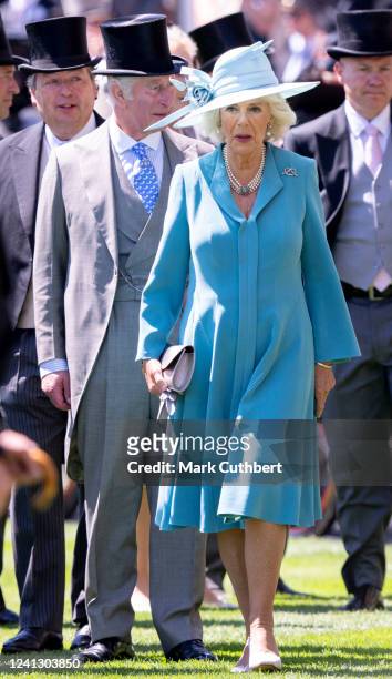 Prince Charles, Prince of Wales and Camilla, Duchess of Cornwall attend the first day of Royal Ascot at Ascot Racecourse on June 14, 2022 in Ascot,...
