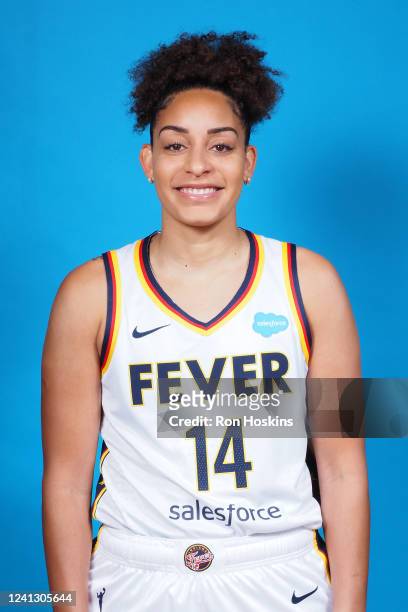 Bria Hartley of the Indiana Fever poses for a head shot during Media Day at Gain Bridge Fieldhouse on June 3, 2022 in Indianapolis, Indiana. NOTE TO...