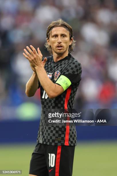 Luka Modric of Croatia during the UEFA Nations League League A Group 1 match between France and Croatia at Stade de France on June 13, 2022 in Paris,...