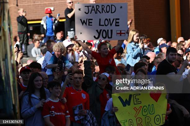 England fans wait for the arrival of the team coaches ahead of the UEFA Nations League, league A group 3 football match between England and Hungary...