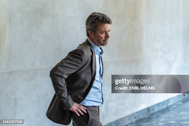 Crown Prince Frederik of Denmark is pictured during the reopening of the Designmuseum Denmark in the Frederiksstaden neighbourhood in Copenhagen,...