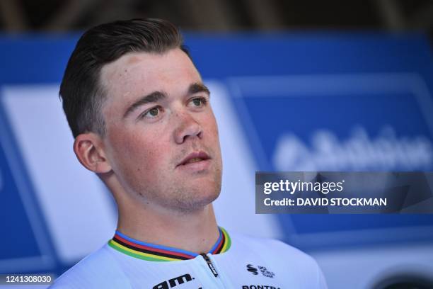 Danish Mads Pedersen of Trek-Segafredo pictured during the team presentation ahead of the Baloise Belgium Tour cycling race, in Merelbeke, Tuesday 14...