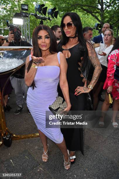 Kader Loth and Gina-Lisa Lohfink during the Bellucci Bar Grand Opening at Kurfürstendamm on June 14, 2022 in Berlin, Germany.