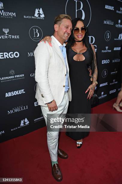 Adriano Hess and Gina-Lisa Lohfink during the Bellucci Bar Grand Opening at Kurfürstendamm on June 14, 2022 in Berlin, Germany.