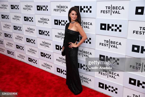 Actress Penelope Cruz poses on the Red Carpet of 'OFFICIAL COMPETITION' at 2022 Tribeca Festival in New York City, United States on June 14, 2022.