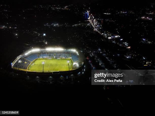 An aerial view during the match between El Salvador and the United States as part of the CONCACAF Nations League at Cuscatlan Stadium on June 14,...