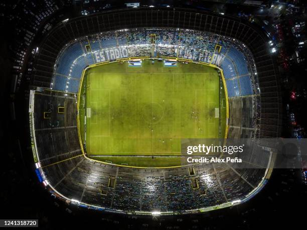 An aerial view during the match between El Salvador and the United States as part of the CONCACAF Nations League at Cuscatlan Stadium on June 14,...