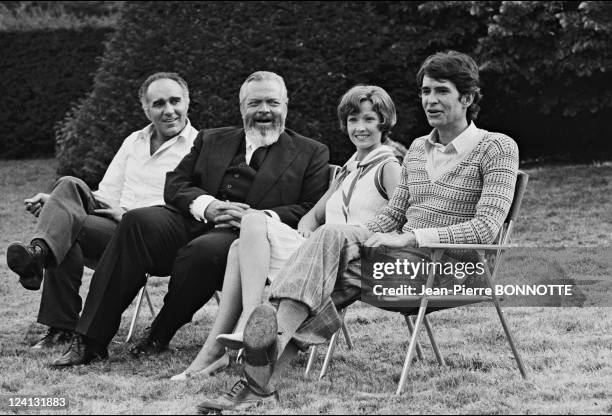 Set of "La decade prodigieuse" by Claude Chabrol In France In 1971 - Anthony Perkins, Orson Welles, Marlene Jobert, Michel Piccoli.