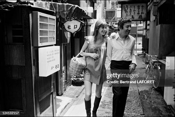 Sylvie Vartan in Tokyo, Japan in May, 1971 - Serge Gainsbourg and Jane Birkin.