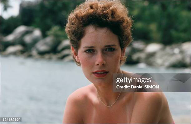 Set of "Good -bye, Emmanuelle" with Silvia Kristel In Seychelles In April, 1977.