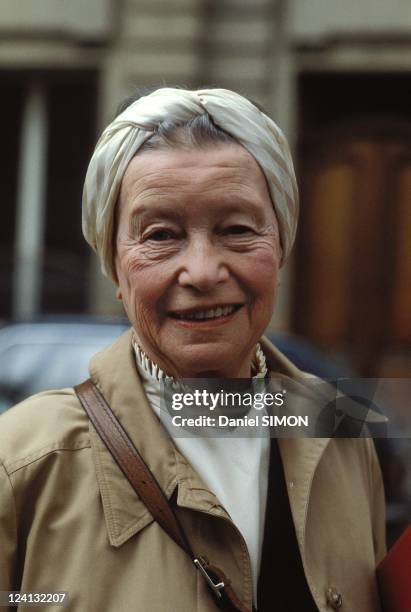 Simone de Beauvoir, winner of the Sonning Prize for the year 1983 In Paris, France On April 21, 1983.