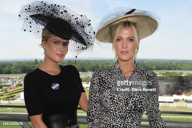 Lady Eliza Spencer, wearing millinery by Jane Taylor Millinery, and Lady Amelia Spencer, wearing an outfit by Michael Kors and millinery by Jane...