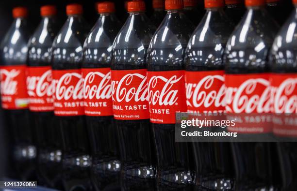 Bottles of Coca-Cola at an Iceland Foods Ltd. Supermarket in Christchurch, UK, on Wednesday, June 15, 2022. "Britain's cost-of-living crisis -- on...