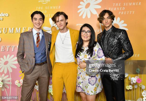 Sean Kaufman, Christopher Briney, Jenny Han and Gavin Casalegno attend the New York City premiere of the Prime Video series "The Summer I Turned...