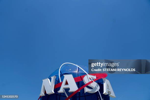 Sign displays the NASA logo outside of NASA Langley Research Center in Hampton, Virginia, on June 15, 2022.