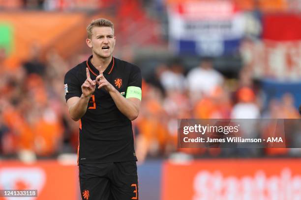 Matthijs De Ligt of Netherlands during the UEFA Nations League League A Group 4 match between Wales and Netherlands at Feijenoord Stadion on June 14,...