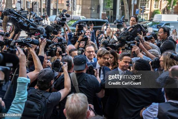 Actor Kevin Spacey arrives at Westminster Magistrates Court on June 16, 2022 in London, England. The Hollywood actor faces four counts of sexual...