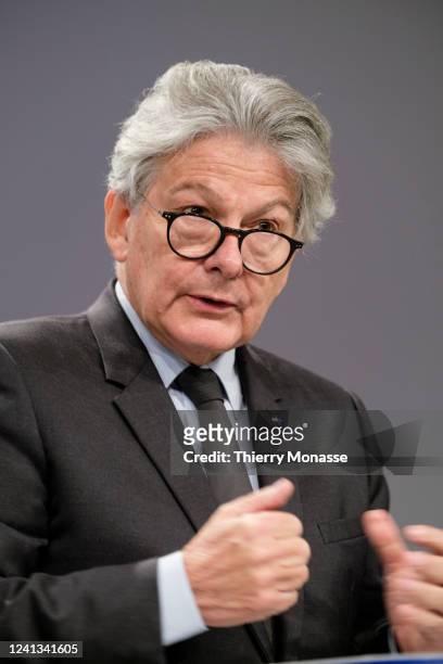 Commissioner for Internal Market Thierry Breton is in the Berlaymont, the EU Commission headquarter on June 16, 2022 in Brussels, Belgium. Today,...