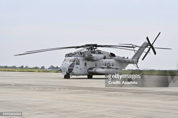The U.S. Marine Corps' Sikorsky CH-53E Super Stallion helicopter is seen during the U.S. And Japan militaries' joint training exercise in Kisarazu,...