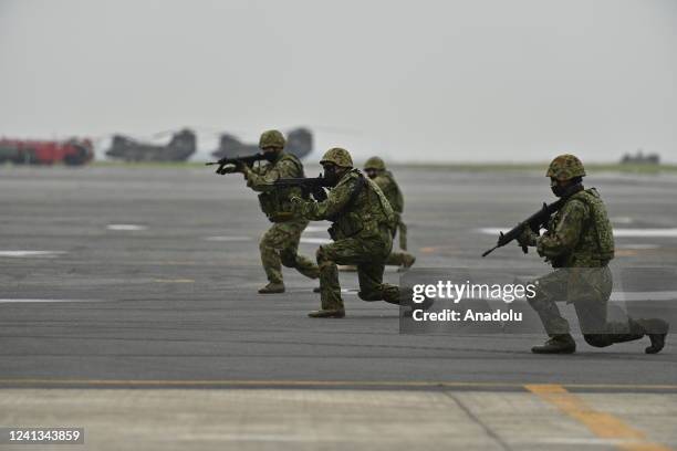 The U.S. And Japan militaries join to a training exercise in Kisarazu, Japan on June 16, 2022. Participants - including senior leaders from 18...