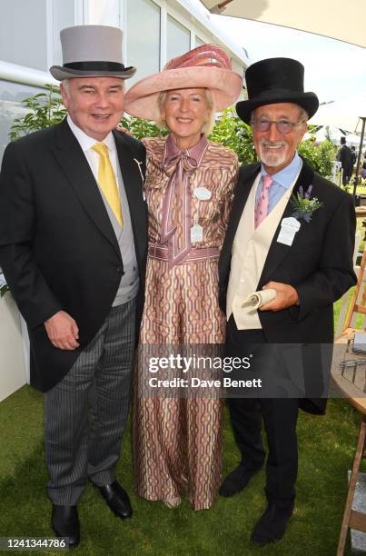 Eamonn Holmes, Marie Jordan and Eddie Jordan attend Royal Ascot 2022 at Ascot Racecourse on June 16, 2022 in Ascot, England.