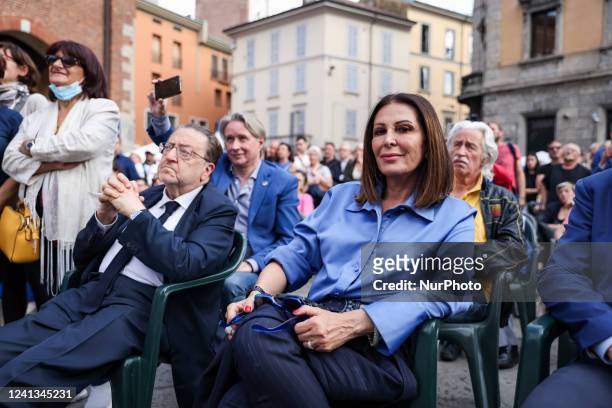 Daniela Santanchè attends a rally for the elections in Piazza Roma on May 30, 2022 in Monza, Italy