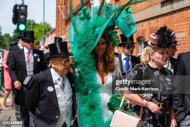 David Sullivan, Joint Chairman of West Ham United, and reality TV star Ampika Pickston arrive at Royal Ascot for Ladies Day on 16th June 2022 in...