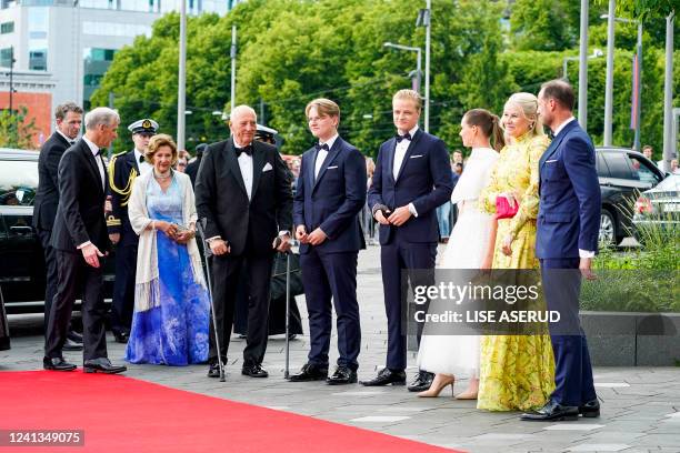 Norway's Crown Prince Haakon, Norway's Crown Princess Mette-Marit, Norway's Princess Ingrid Alexandra, Norway's Marius Borg Hoeiby, Norway's Prince...