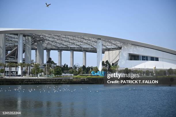 SoFi Stadium sport complex, which was announced by FIFA as the Los Angeles host city venue for the 2026 World Cup, is seen on June 16, 2022 in...