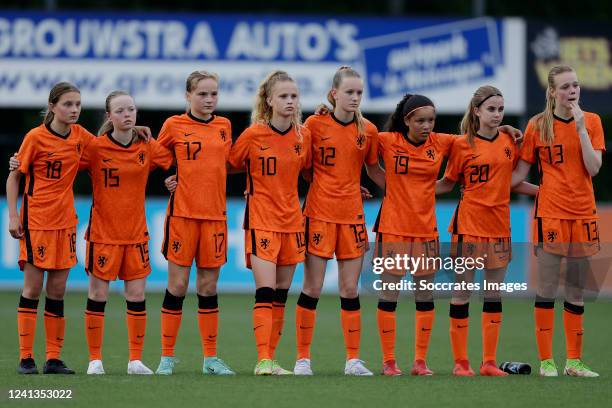 Marijke Terhorst of Holland Women U15, Marilyn Brummel of Holland Women U15, Fleur Verkooijen of Holland Women U15, Sophie Proost of Holland Women...