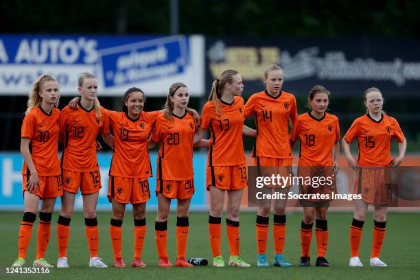 Sophie Proost of Holland Women U15, Fileine Korsten of Holland Women U15, Imara Schutte of Holland Women U15, Rose Ivens of Holland Women U15, Reza...