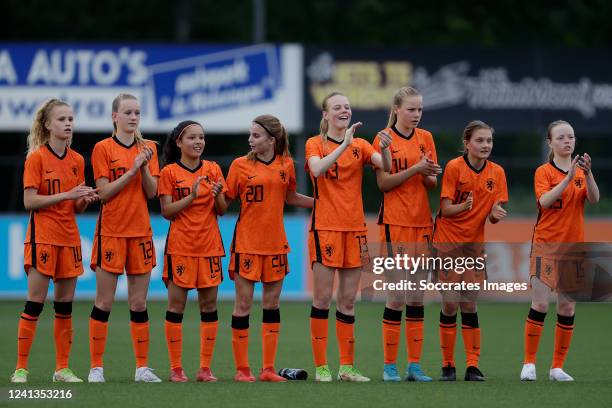 Sophie Proost of Holland Women U15, Fileine Korsten of Holland Women U15, Imara Schutte of Holland Women U15, Rose Ivens of Holland Women U15, Reza...