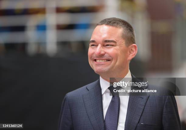 June 2022, Schleswig-Holstein, Flensburg: Investor Lars Windhorst, founder and owner of Tennor Holding answers questions from journalists shortly...