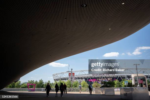 Ten years after the London 2012 Olympics were based here at Stratford, is the curved architecture of the Aquatic Centre which still dominates the The...