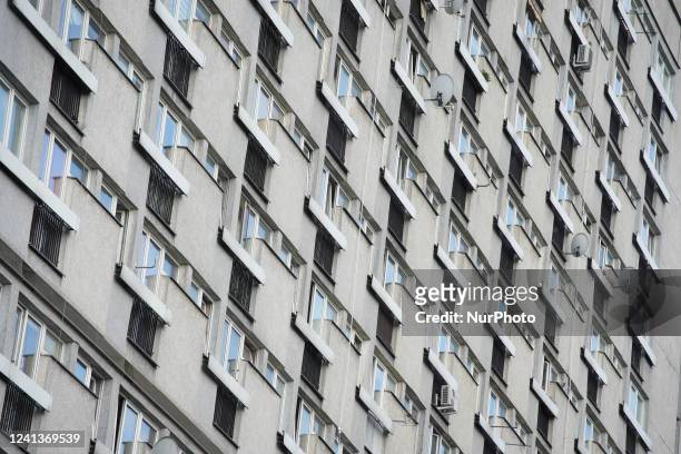 Flats apartments housing units are seen in a building in Warsaw, Poland on 14 June, 2022.