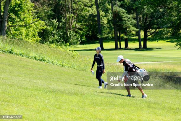 Golfer Sung Hyun Park walks the 16th hole on June 17, 2022 during the Meijer LPGA Classic For Simply Give at the Blythefield Country Club in Grand...