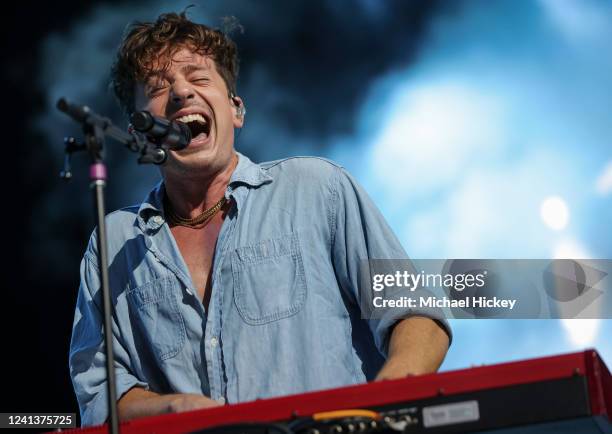 Charlie Puth performs during the 99.5 ZPLs Birthday Bash concert at TCU Amphitheater at White River State Park on June 17, 2022 in Indianapolis,...