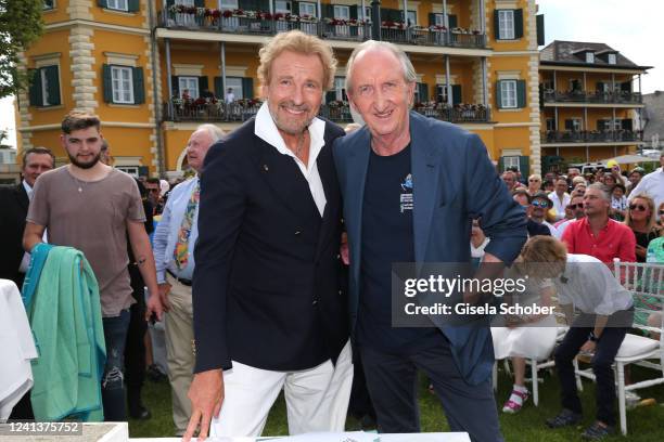 Thomas Gottschalk and Mike Krüger during the 40th anniversary show of "Die Supernasen" on June 17, 2022 in Velden am Wörthersee, Austria.