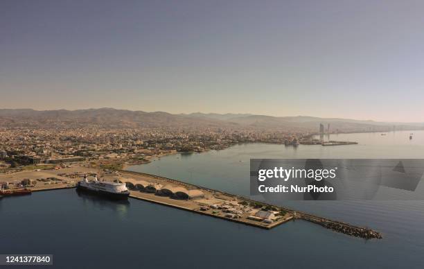 Ferry boat Daleela is anchored in the port of Limassol. Limassol, Cyprus, Saturday, June 18, 2022. Preparations are on overdrive for the first ferry...