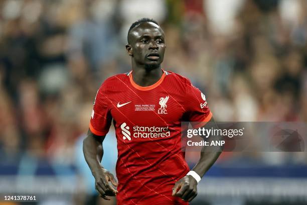 Sadio Mane of Liverpool FC during the UEFA Champions League final match between Liverpool FC and Real Madrid at Stade de Franc on May 28, 2022 in...