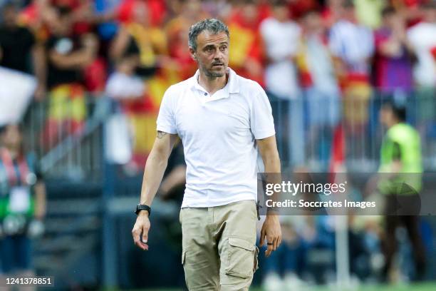 Coach Luis Enrique of Spain during the UEFA Nations league match between Spain v Czech Republic at the Estadio La Rosaleda on June 12, 2022 in Malaga...