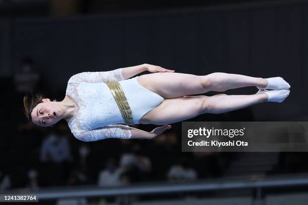 Chisato Doihata competes in the Womens Individual final during the 36th FIG Trampoline Gymnastics World Championships Japan Qualifier at Tokyo...