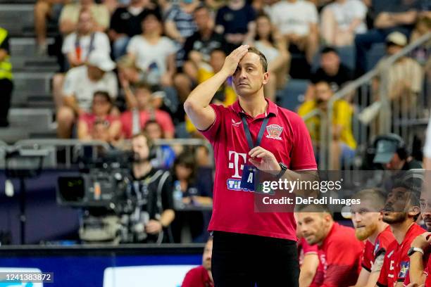 Momir Ilic of Telekom Veszprem HC looks dejected during the EHF Champions League Final4 Men second semi final match between Telekom Veszprem HC and...