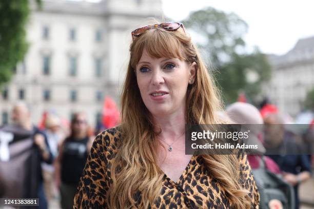Angela Rayner, deputy leader of Labour Party, during the British Trades Union Congress ''We Demand Better'' rally on June 18, 2022 in London,...