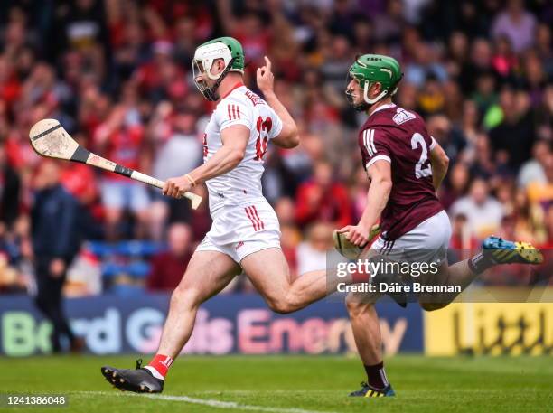 Tipperary , Ireland - 18 June 2022; Shane Kingston of Cork celebrates after scoring his side's first goal during the GAA Hurling All-Ireland Senior...