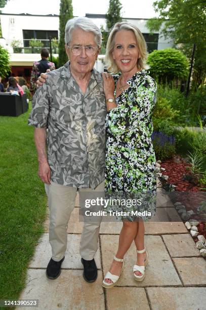 Frank Elstner and his wife Britta Gessler attend the summer party in aid of Promis für Tiere gGmbH Tierschutz und Artenschutz on June 18, 2022 in...
