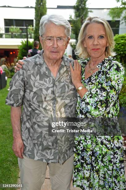 Frank Elstner and his wife Britta Gessler attend the summer party in aid of Promis für Tiere gGmbH Tierschutz und Artenschutz on June 18, 2022 in...