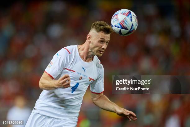 Jakub Brabec of Czech Republic in action during the UEFA Nations League League A Group 2 match between Spain and Czech Republic at La Rosaleda...